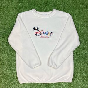 Vintage disney Cruise Line white fleeces fits Large to X-Large